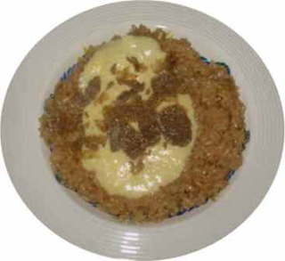 arroz con trufa y crema de queso parmisan - risotto al tartufo con fonduta di parmigiano