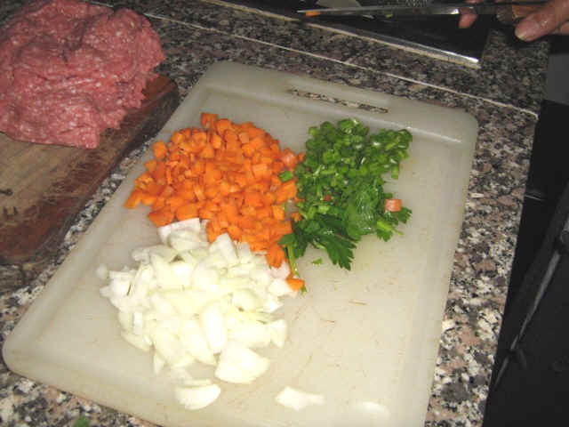 cortar las verduras