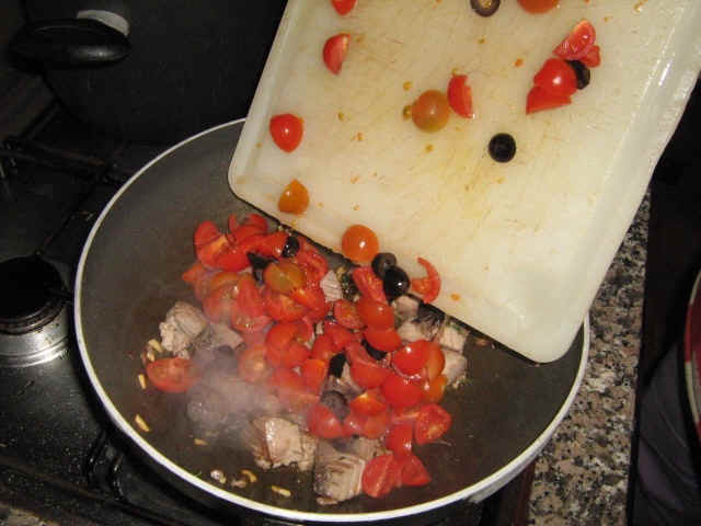 tomates y aceitunas